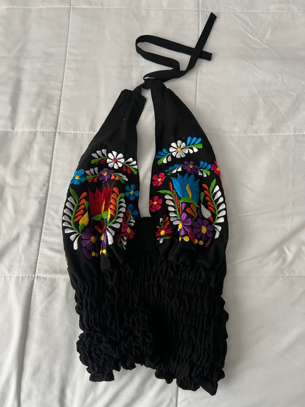 Black Mexian Halter Top